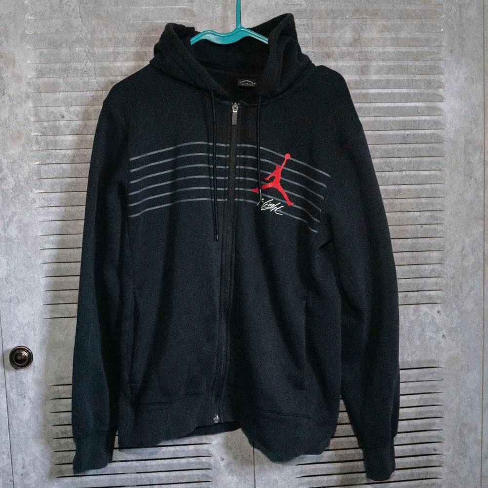 Man Jordan Jumpman Black Flight full ZipUp Hoodie